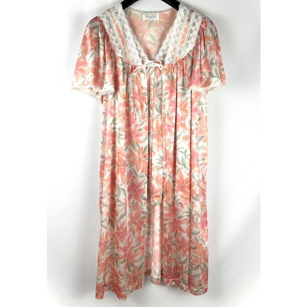 Vintage 1960’s ‘Vanity Fair’ Two Piece Lingerie Bedroom Sleep Set in Peach • S/M